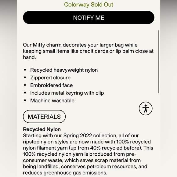 Miffy Charm/Coin Purse White - Picture 3 of 5